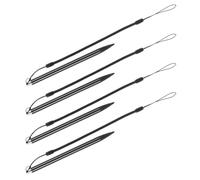 TEHAUX Resistive Stylus Pens and Antiloss 4pcs with Spring Lanyard Black Aluminium and Copper Pens with Precise Control for Pos Machines and Industrial Control Equipment
