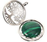 TEHAUX Retro Alloy Tree Pendant for Jewelry Making, Green Stone Charm | Symbolic Design, Refined Texture and Shine, Suitable for Bracelets and Chains, One Piece
