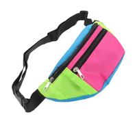 TEHAUX Retro Color Style Belt Bag with Multiple Spacious Zip Compartments and Adjustable Strap, Lightweight Polyester Waist Pack for Men and Women, for Party the Go