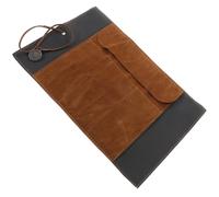 TEHAUX Retro Leather Pencil Case with Treasure Map Pattern, Foldable Strap and Smooth Surface, Vintage Style Pouch for Travel Use by Artists and Writers