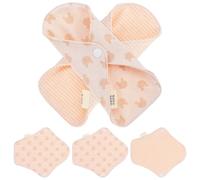 TEHAUX Reusable Organic Cotton Menstrual Pads with Powerful Absorbing Ability and Comfortable Material 5pcs for Women for Menstrual Period and Traveling Use