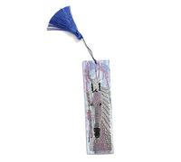 TEHAUX Rhinestone Bookmark with Tassel Full Drill Beads Book Page Mark for Reading Craft Handmade Resin Beads Painting Book Accessories