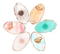 TEHAUX Ring Nail Art Palettes Color Mixing Tray 6 Pieces Resin Creative Portable Design 5.00X3.00X2.00Cm Easy to Wash Nail Art Colors Blending for Professionals in DIY