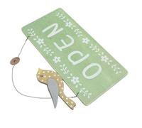 TEHAUX Rustic Vintage Wooden Open Closed Sign Double Sided Design Easy Installation Green Door Sign for Outdoor Front Door Decor Store Business Use