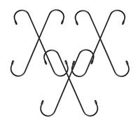 TEHAUX S Shaped Hooks with Protective Caps and Anti-Slip Design Iron Material Versatile Large Hooks 6 Pcs Heavy Duty for Hanging Planters and Tools for Outdoor Use