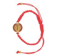 TEHAUX Saint Benedict Red Woven Religious Bracelet for Women and Men, Adjustable Rope Catholic Protection Wristband with Handcrafted Oil Finish, Christian Prayer Accessory