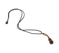 TEHAUX Sandalwood Gourd Pendant Necklace Long Boho Sweater Chain Tassels Feng Shui Prayer Jewelry for Women and Men Family Calabash Charm