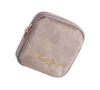 TEHAUX Sanitary Towel Storage Bag Zippered Type Wallet Portable Lightweight Cotton Large Capacity with Beautiful Pattern for Outdoor Office Use by Women