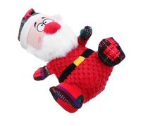 TEHAUX Santa Claus Plush Dog Soft Chew Molar Support Interactive Christmas Puppy for Indoor Outdoor Play Festive Holiday Pet