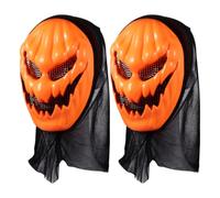 TEHAUX Scary Pumpkin Orange Gauze 2pcs Mask Ghost Costume Halloween