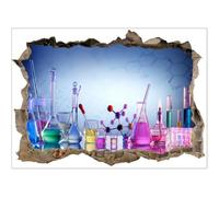 TEHAUX Science Lab Wall Art Decal 3D Self-Adhesive Sticker with Chemical Elements for Classroom and Office Walls