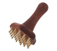 TEHAUX Scraping and Massaging Tool Copper Head Massage Comb Meridian Stimulation Dual Functionality Wooden Handle Brown Unique Design Traditional Chinese Therapeutic Benefits Massage
