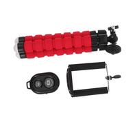 TEHAUX Selfie Stick Tripod with Remote Extendable for Phone Camera Rotation Lightweight Portable Secure Grip for Smartphones and Digital Cameras Red