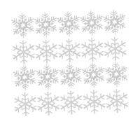 TEHAUX Sew on Patches Easy to Sew and Cut Silver Snowflake 20pcs for Clothing Embroidered Fabric Appliques for DIY Crafts and Hair Accessories in Weddings and Winter Themed Projects