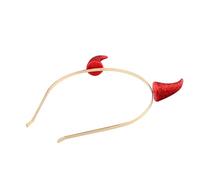 TEHAUX Shining Red Ox Horn Hairwear Halloween Headband with Devil Horns, Masquerade Costume Accessory, Made of Pp and Iron, for Holiday Parties