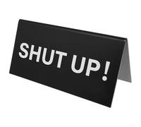 TEHAUX Silent Sign for Office Quiet Zone Sign Desk Reminder Plaque Black Keep Noise Minimum Reminder for Private Office Decor and Meeting Indicator