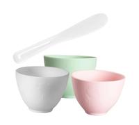 TEHAUX Silicone Face Mask Mixing Bowl Set Large Stirring Stick, 3 Colors Soft Bowls for DIY Facial Mud Mask, Salon Beauty Tool for Homemade Skincare