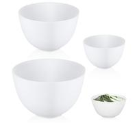 TEHAUX Silicone Mixing Bowl Set, Reusable Prep and Serve Bowls, for Facial Mask, Spices, Condiments, Skincare, DIY Craft, White