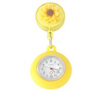 TEHAUX Silicone Nurse Fob Watch Round Dial Tea Yellow Hanging Pocket Watch for Nurses Suitable for Healthcare Professionals