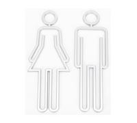 TEHAUX Silver Abs Restroom Identification Sign with Simple Design, Easy to Use Guiding Toilet Sign for Men and Women Bathroom Door