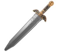TEHAUX Silver Plastic Roman Sword Cosplay Prop with Practical Use and Emotion-boosting Features for Themed Activities and School Role Play