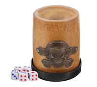 TEHAUX Skull Dice Cup Bamboo Dice Storage Cup with Large Capacity and Practical Design for Board Game Entertainment and Bars, Simple Style with Sense of Mystery for Party and Role Playing