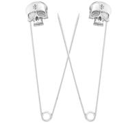TEHAUX Skull Pin Buckle Shawl Pin Chic Alloy Safety Buckle Blanket Fixing Accessory for Studying and Working Silver 2pcs