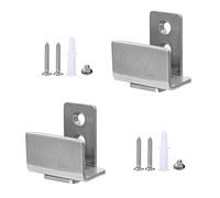TEHAUX Sliding Barn Roller Stainless Steel Wall Mount Adjustable Door Bottom Floor Guide for Home Bathroom Farmhouse, Silver, 2pcs