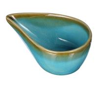 TEHAUX Small Blue Ceramic Essential Oil Diffuser Dish Ice Crackle Glaze, Porcelain Aroma Plate for Beauty Salon and Aromatherapy, Mud Mask Holder, Small Incense Tray