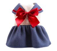 TEHAUX Small Dog Clothes Winter Pet Cloth Polyester Washable Cute Lovely Dress with Assorted Colors High Appearance Level for Party Dressing