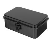 TEHAUX Small Tool Box Metal Portable Black 20.00X12.50X7.80cm/7.86X4.91X