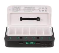 TEHAUX Smart Electronic Pill Organizer PC Material Storage Box with Triple Reminder Visualized LED Display, and Three Or Six Compartments that Reminds You to Take Medicine for Elderly