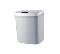 TEHAUX Smart Grey Automatic Trash Can with USB Rechargeable Infrared Knock Sensor Rectangular Touchless Garbage Bin for Kitchen Bedroom Bathroom Household Waste Storage with Anti-skid