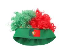 TEHAUX Soccer Party Decorations Fan Wig with National Colors Fluffy Wig Instant Fan Transformation and Secure Fit for Flag Themed Parties and Parades Clown Costume Accessories