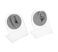 TEHAUX Soft Silicone Ear Model with Detachable Stand for Piercing Practice and Jewelry Display, Realistic Touch and Flexible Shape, for Home Learning Environments and Acupuncture Teaching