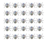 TEHAUX Spider Nail Charms with Silver Alloy and Crystal Material for Women Manicure Decor 100 Pcs Easy to Use and No Deforming, for Balls and New Year Nail Art Accessories