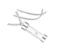 TEHAUX Stainless Steel Ashes Sand Clock Urn Necklace Glass Hourglass Pendant Memorial Cremation Keepsake Jewelry for Men and Women 60CM Chain