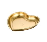 TEHAUX Stainless Steel Heart-shaped Snack Plate Multi-use Salad Dish for Fruits Desserts and Snacks Household Serving Tray for Stylish Table Decoration