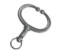 TEHAUX Stainless Steel Livestock Traction Tool Cow Traction Nose Circle Lightweight Easy to Open and Close Silver Nose Circle for Farm Animal Handling