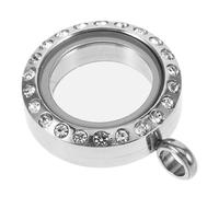 TEHAUX Stainless Steel Locket Pendant Necklace, Round Shape Floating Locket, Silver Charm for Women, Memorial Keepsake, Diy Photo Frame, 1.06 Inch