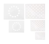 TEHAUX Star Stencil Templates Spray Paint Wall Art Supplies White Pet Material 5pcs Reusable for Painting Crafts for American Flag Craft and Home Decor
