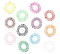 TEHAUX Stretch Hairband Holder for Or Taking A Shower Washing Face 12pcs and Flexible Circle Wig Comb, Made of Propylene, Prevents Slipping Random Color Suitable for Most Hair Types