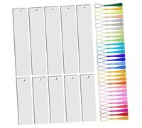 TEHAUX Sublimation Blank Bookmarks Double-Sided DIY Hanging Tags with Tassels Density Board Craft Page Markers for Handmade Bookmarks Easy to Color and Dye Thin Flat Design for Books