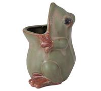 TEHAUX Succulent Planter Pot Antique Chic Ceramic Vintage European Style Decorative and Practical Table Flowerpot Green Plant Container for Cactus and Succulents for Patio or Desk Use