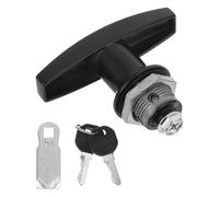 TEHAUX T-Handle Lock for Mailbox and Toolbox with High Strength Zinc Alloy Core, Keyed Lock Convenience, Black Finish, Suitable for Filing Cabinets, Drawers, Rv Storage, and Tool Cabinets