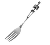 TEHAUX Titanium Steel Skeleton Fork Flatware with Modern Look, Easy to Maintain Silver Tableware for Birthday and Housewarming Event Serving