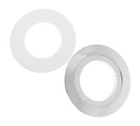 TEHAUX Toilet Flush Button Adapter Conversion Kit Dual Push Button Conversion Plate Fits 38mm to 48mm 58mm Cistern Holes Plastic Silver Toilet Tank Parts for Home Use with Precise