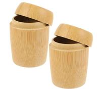TEHAUX Toothpick and Easy with Lid , Egg-shaped Dispenser Bamboo 2pcs Holder Toothpick Holder Enhances Service Efficiency with Stable Tabletop Placement for Kitchen and Restaurant Use