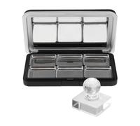 TEHAUX Travel-friendly Empty Eyeshadow Palette Box with 6-grid as Material, Stylish Black Blusher Storage Case, Simple and No Odour Makeup Tray for Female Friends