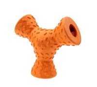 TEHAUX Treat Dispensing Dog Food Dispensing Dog Creative Triangle Rubber Chew Resistant Dental Health 3 Holes for Playing and Tossing Random Color